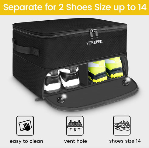 YOREPEK 2 Layer Golf Trunk Organizer - Waterproof Car Golf Locker with Ventilated Compartment for Shoes and Accessories