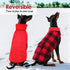 ASENKU Dog Winter Coat - Fleece Doggie Jacket Plaid Reversible Vest, Waterproof Windproof Cold Weather Clothes for