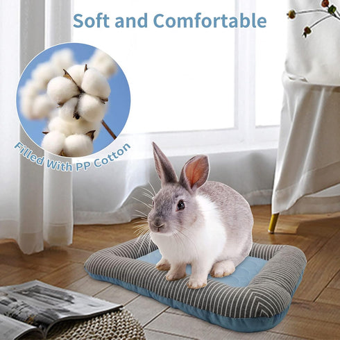 PINVNBY Rabbit Bed Cooling Pad, 20.8" L*16.9" W Ice Silk Summer Pet Sleeping Pad, Washable for Bunnies and Guinea Pigs