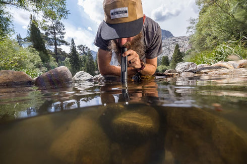 LifeStraw Peak Series Personal Water Filter Straw, Backup Filtration, Emergency Survival, Ultralight Hydration, Dark