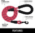 5/6 FT Strong Dog Leash for Pets, Highly Reflective Rope, Soft Padded Handle, 360-Degree Rotating Metal Buckle, 5ft