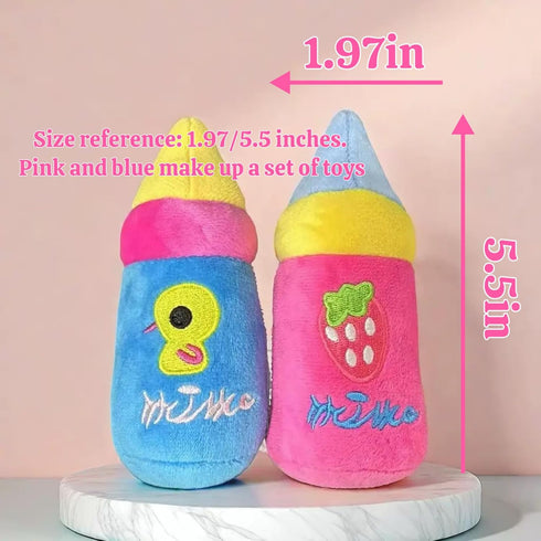 XWTMIM 2 Pack, Plush Dog Bottle Squeaky Toy for Dogs, Small Dog Toys Toy for Small Breed