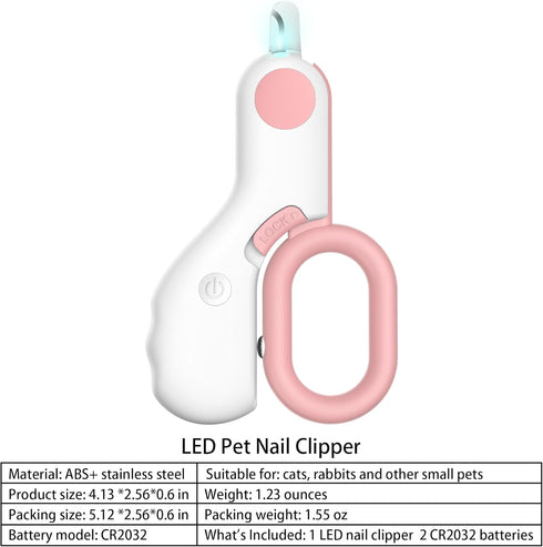trimmer trimmers Pet nail clippers with LED Lights cat nail clippers for indoor cats nail clippers for small dog nail