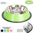 Iconic Pet Color Splash Stripe Non-Skid Pet Bowl, 32-Ounce, Green