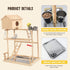 3 HiCaptain Large Bird Playground, Layers Cockatiel Playground, Pet Parrot Playstand Gym Wooden Playpen Birds Play