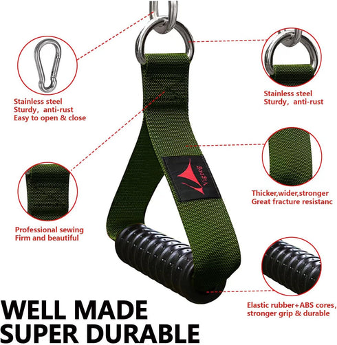 Heavy Duty Gym Exercise Handles Attachment for Cable Machine, Resistance Band, Home Fitness Equipment