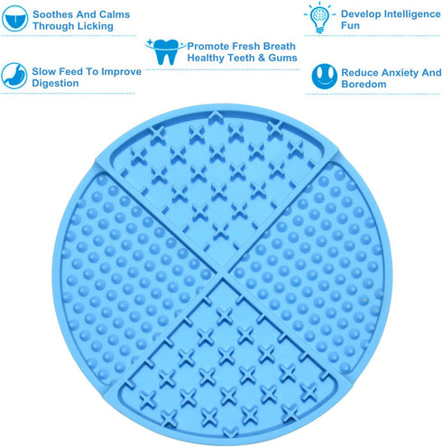 Bangp Licking Mat for Dogs and Cats, Heavy-Duty Puzzle Mat for Treats, Perfect for Yogurt or Peanut Butter (Blue)