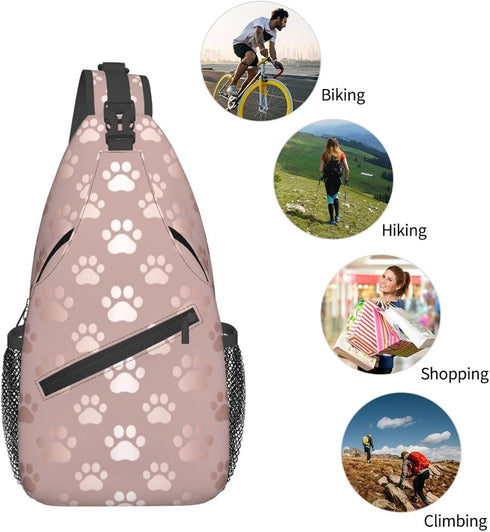 Stylish Sling Bag for Women Men, Casual Backpack Crossbody Chest Shoulder Bag for Gym Sports Travel Hiking