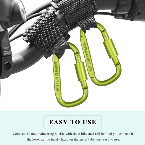 Sbulhia 2PCS Headsets Hook for Hanging Helmet Goggle Bags, Heavy Duty Carabiner Clip, Adjustable Strap Hook for Scooter