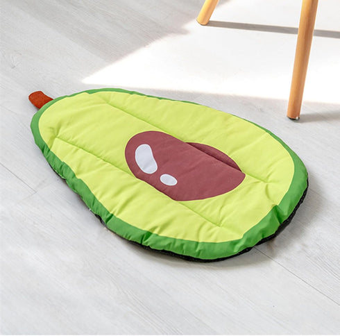 Pet Dog Pad - Portable Washable Mat with Cute Fruit Pattern, Summer Bed Cushion for Dogs (Avocado)