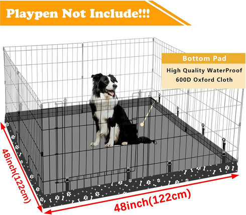 48 Inch 8 Dog Playpen Square Bottom Pad Fits for Panels Metal Exercise Pet Playpen, Dog Crate Pad Puppy Playpen Pad