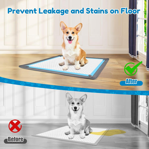 24 24 4 Puppy Pad Holder, x Dog Pee Pad Holder Tray with Magnetic Clips, No Spill Raised Edge Indoor Silicone Dog Potty