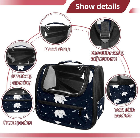 Backpack Backpack White Baby Elephants Cat Carrier, Breathable Cat Carrier Large Space Bubble Pet for Kitty Small Dog
