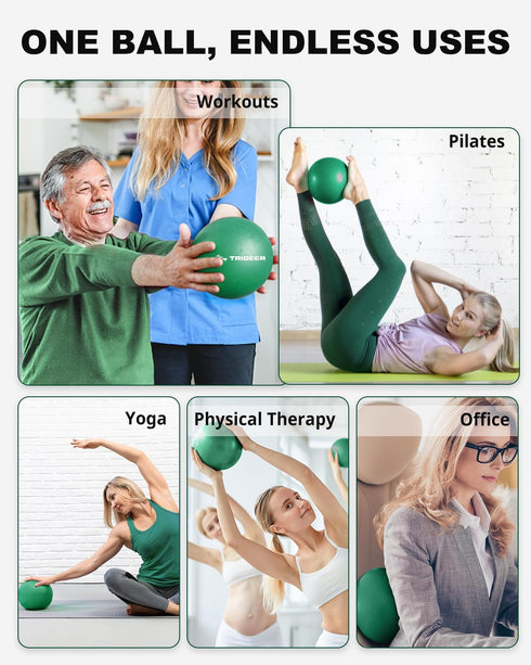 Trideer Exercise Balls, 9 Inch Pilates Ball for Physical Therapy, Mini Yoga Ball for Core Strength and Back Support