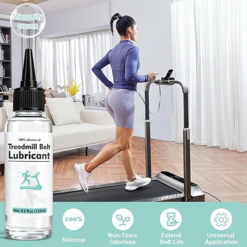 250ml (8.5oz),1000cs 100% 7.8" Treadmill Lubricant for Belt Silicone Oil with Leak-Proof Precision Screw Cap & Reach