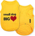 Parisian Pet Dog T-Shirt - “Small Dog Big Heart” Embroidered, 100% Cotton, Sleeveless Vest for Small Dogs, Size S