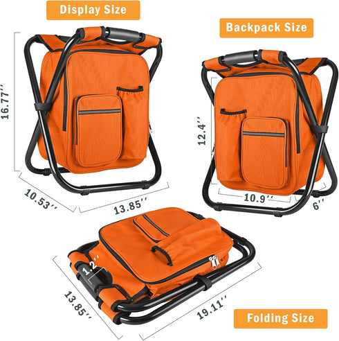 Backpack 300 LBS Backpack Kikerike Stool Cooler Chair Heavy Duty Max Load Portable Lightweight Stool Folding Fishing