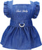 Dog Dress: Puppy Luxury Skirt, Princess Dresses for Small Dog Girls, Wedding Evening Tutu Denim Skirt, Navy Blue XL
