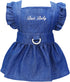 Dog Dress: Puppy Luxury Skirt, Princess Dresses for Small Dog Girls, Wedding Evening Tutu Denim Skirt, Navy Blue XL
