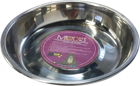 Messy Cats Stainless Steel Saucer Shaped Bowl - Fits Messy Cats Silicone Bowl Holders and Lids (Sold Separately)