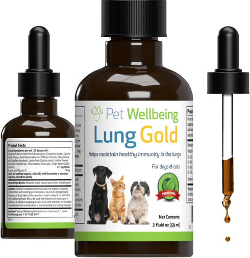 Pet Wellbeing Lung Gold for Dogs, Vet-Formulated Immune Support, 2 oz