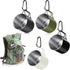 Zhehao 4 Pcs Camping Mugs, Stainless Steel Camping Cups with Folding Handles, Portable 12 oz for Outdoor Use