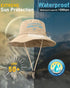 Waterproof Bucket Hats for Women Men - Foldable Brim UPF 50+ Floppy Cowboy Rain Hat for Hiking