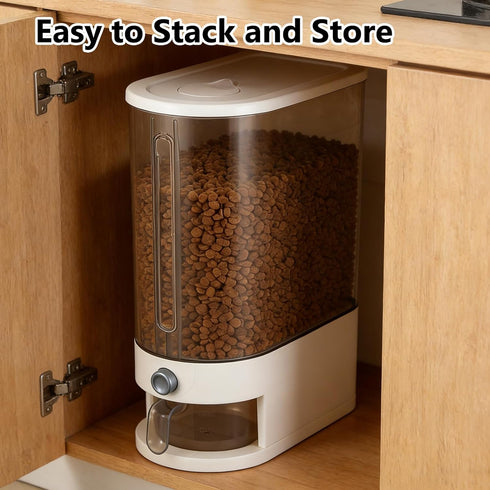 Pet Food Storage Container with Lid & Scooper Press to Dispense Clear Airtight Cat Food Storage Container Dog Food