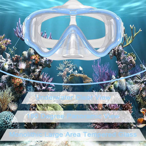 WACOOL Snorkeling Snorkel Diving Scuba Package Set Gear for Kids Youth Junior with Anti-Fog Coated Glass