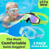 Vvinca 2pc Kids-Goggles, Wide View Anti Fog UV Shattered Lens Swim Goggles for Toddlers 3-14