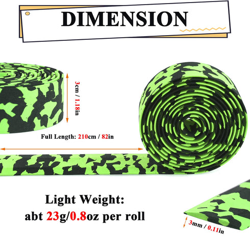 KINGOU Black & Green Camouflage EVA Road Bike Handlebar Tape, 2PCS Per Set