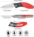 Folding Pocket Knife with 3" 8CR13MOV Blade, Black and Red G10 Handle, Safety Liner Lock for Outdoor Gear