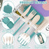 6 Sets Set Set JEPELUS Reusable Travel Utensils with Case, Collapsible Cutlery for Lunch Box, Portable Camping Fork