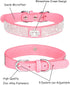 Bling Dog Collar for Small Medium Large Dogs, Adjustable Crown Rhinestone Collars for Girl and Boy Dogs (S, Pink)