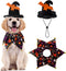 EXPAWLORER Dog Halloween Costumes - Collar with Bells and Wizard's Hat Set, Black