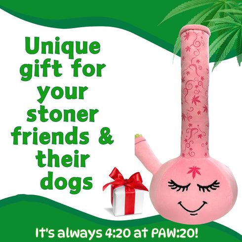 420 My Name is Harmony Bong, Funny Squeaky Weed Dog Toy, Cute Stuffed Parody Pot Bong, Cool Plush Novelty Gift