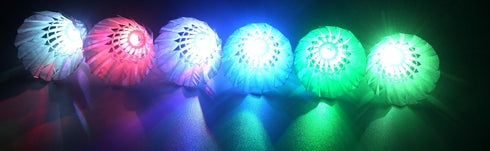 Inngree LED Badminton Birdies, LED Colourful Shuttlecock Dark Night Goose Feather Glow Birdies Lighting Outdoor Indoor