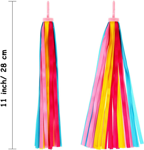 Zonon 6 Pairs Kid Bike Handlebar Streamers, Bicycle Tassel Ribbon Decoration for Boys and Girls