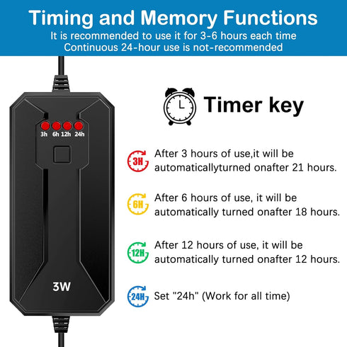 TAISHAN Aquarium Clean Light, 3W Mini Algae Removal Light with Timer for Fish Tank, Pond, Swimming Pool