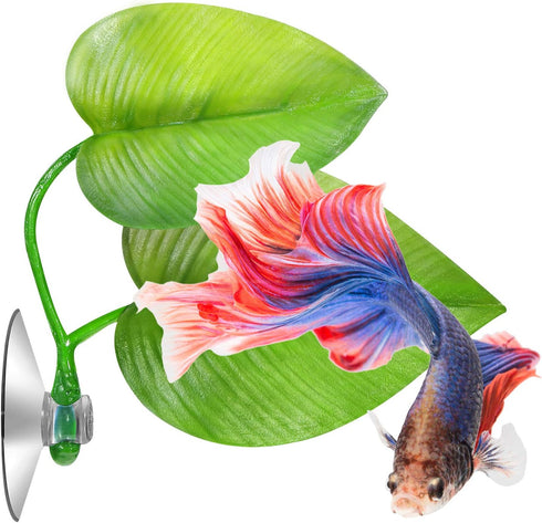 Boao 4 Pieces Betta Leaf Hammock, Betta Fish Pad for Tank Aquarium Spawning Grounds Breeding Resting Bed