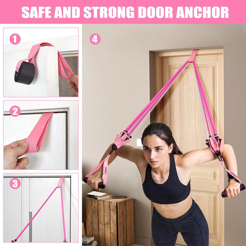 Resistance Bands with Handles for Working Out, Fitness Bands for Women, Home Gym Training Equipment