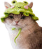 QWINEE Cartoon Design Knit Cute Dog Hat - Soft Cat Hat for Halloween Christmas Party Costume (Green and Pink, Medium)