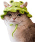 QWINEE Cartoon Design Knit Cute Dog Hat - Soft Cat Hat for Halloween Christmas Party Costume (Green and Pink, Medium)