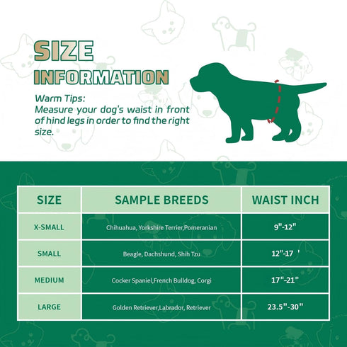 IMMCUTE 50 Dog Diapers Male Ct, XS Size, Super-Absorbent Male Dog Wraps Disposable Doggie Diapers with Wetness