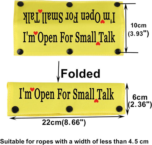 Funny Dog Leash Sleeve I'm Open for Small Talk Dog Leash Wrap Sleeve Pet Birthday Gift (I'm Open for Small Talk-YE Sleeve)