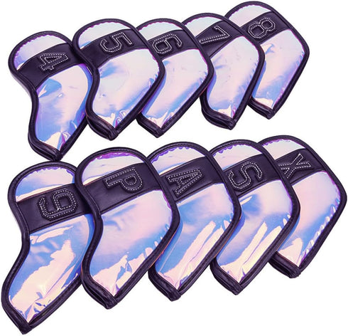 BESPORTBLE 10pcs Golf Club Covers TPU Iridescent Driver and Iron Putter Covers