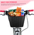 NOLITOY Bike Front Carrier Basket Braided Plastic Bike Vegetable Basket Black Retro Style Front Handlebar Storage
