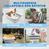 7.1 Gal/27L Multipurpose Collapsible Dog Bathtub, Raised Small Pet Bathtub with Drainage Hole and Pet Hair Collector