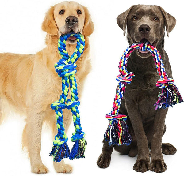 Dog Rope Toys for Large and Medium Aggressive Chewers - 2 Pack Heavy Duty Tug of War Dog Toy
