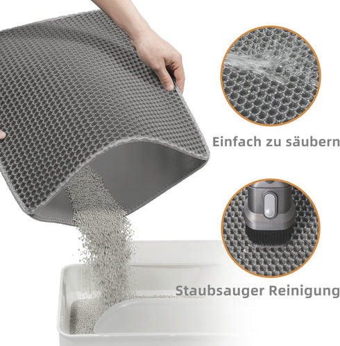 Cat Litter Trapping Mat, Honeycomb Double Layer Design, 46x26 / 35x24 / 30x22 / 24x16 inch, Urine and Water Proof